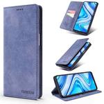 For Xiaomi Redmi Note 9S / Note 9 Pro TAOKKIM Retro Matte PU Horizontal Flip Leather Case with Holder & Card Slots(Blue)