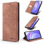 For Xiaomi Redmi Note 10S / Note 10 4G TAOKKIM Retro Matte PU Horizontal Flip Leather Case with Holder & Card Slots(Brown)