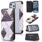 For iPhone 12 Pro Max Bronzing Plating PU + TPU Horizontal Flip Leather Case with Holder & Card Slot(Black)