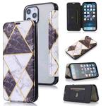 For iPhone 12 mini Bronzing Plating PU + TPU Horizontal Flip Leather Case with Holder & Card Slot (Black)