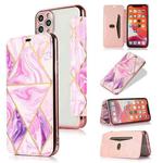 Bronzing Plating PU + TPU Horizontal Flip Leather Case with Holder & Card Slot For iPhone 11 Pro Max(Pink Purple)