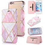 Bronzing Plating PU + TPU Horizontal Flip Leather Case with Holder & Card Slot For iPhone 6 Plus & 6s Plus(Pink White)