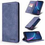For iPhone X / XS TAOKKIM Retro Matte PU Horizontal Flip Leather Case with Holder & Card Slots(Blue)