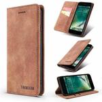 TAOKKIM Retro Matte PU Horizontal Flip Leather Case with Holder & Card Slots For iPhone 7 / 8 / SE 2020(Brown)