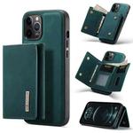 For iPhone 12 Pro Max DG.MING M1 Series 3-Fold Multi Card Wallet + Magnetic Back Cover Shockproof Case with Holder Function(Green)