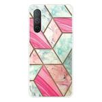 For OnePlus Nord CE 5G Abstract Marble Pattern TPU Protective Case(Pink Green)