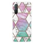 For OnePlus Nord CE 5G Abstract Marble Pattern TPU Protective Case(Green Purple)