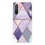For OnePlus Nord CE 5G Abstract Marble Pattern TPU Protective Case(Glitter Purple)