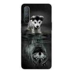 For OnePlus Nord CE 5G Colored Drawing Pattern High Transparent TPU Protective Case(Reflected Wolf)