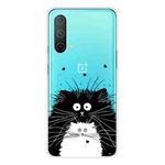 For OnePlus Nord CE 5G Colored Drawing Clear TPU Protective Case(Black And White Rat)