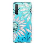 For OnePlus Nord CE 5G Colored Drawing Clear TPU Protective Case(Pink Green Flower)