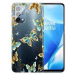 For OnePlus Nord N200 5G Colored Drawing Clear TPU Protective Case(Multiple Golden Butterflies)