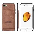 TAOKKIM Retro Matte PU Leather + PC + TPU Shockproof Back Cover Case with Holder & Card Slot For iPhone 6 & 6s(Brown)