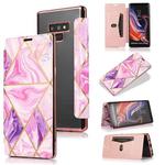 For Samsung Galaxy Note9 Bronzing Plating PU + TPU Horizontal Flip Leather Case with Holder & Card Slot(Pink Purple)