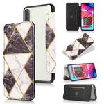 For Samsung Galaxy A70 Bronzing Plating PU + TPU Horizontal Flip Leather Case with Holder & Card Slot(Black)