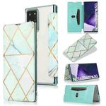 For Samsung Galaxy Note20 Ultra Bronzing Plating PU + TPU Horizontal Flip Leather Case with Holder & Card Slot(Green)