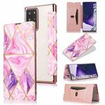 For Samsung Galaxy Note20 Ultra Bronzing Plating PU + TPU Horizontal Flip Leather Case with Holder & Card Slot(Pink Purple)