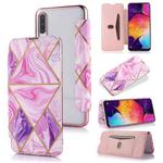 For Samsung Galaxy A50 Bronzing Plating PU + TPU Horizontal Flip Leather Case with Holder & Card Slot(Pink Purple)
