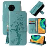For Huawei Mate 30 Embossed Lucky Tree Horizontal Flip Leather Case with Holder & Card Slot & Wallet & Lanyard(Green)