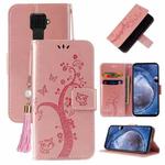 For Huawei Mate 30 Lite Embossed Lucky Tree Horizontal Flip Leather Case with Holder & Card Slot & Wallet & Lanyard(Rose Gold)