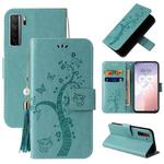 For Huawei nova 7 SE Embossed Lucky Tree Horizontal Flip Leather Case with Holder & Card Slot & Wallet & Lanyard(Green)