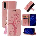 For Huawei P30 Embossed Lucky Tree Horizontal Flip Leather Case with Holder & Card Slot & Wallet & Lanyard(Rose Gold)