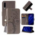 For Huawei P30 Embossed Lucky Tree Horizontal Flip Leather Case with Holder & Card Slot & Wallet & Lanyard(Grey)