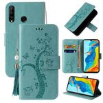 For Huawei P30 lite Embossed Lucky Tree Horizontal Flip Leather Case with Holder & Card Slot & Wallet & Lanyard(Green)