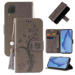 For Huawei P40 lite Embossed Lucky Tree Horizontal Flip Leather Case with Holder & Card Slot & Wallet & Lanyard(Grey)