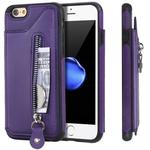 For iPhone 6 Solid Color Double Buckle Zipper Shockproof Protective Case(Purple)