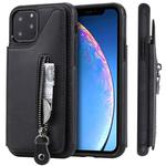 For iPhone 11 Pro Solid Color Double Buckle Zipper Shockproof Protective Case(Black)