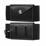 Ultra-thin Elasticity Mobile Phone Leather Case Waist Bag For 5.5-6.5 inch Phones, Size: M(Black)