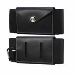 Ultra-thin Elasticity Mobile Phone Leather Case Waist Bag For 6.7-6.9 inch Phones, Size: L(Black)