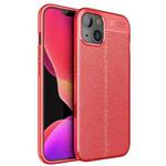 For iPhone 13 Litchi Texture TPU Shockproof Case(Red)