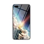 Starry Sky Painted Tempered Glass TPU Shockproof Protective Case For iPhone 8 Plus / 7 Plus(Bright Starry Sky)