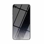 Starry Sky Painted Tempered Glass TPU Shockproof Protective Case For iPhone SE 2022 / SE 2020 / 8 / 7(Starry Sky Crescent)