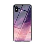 Starry Sky Painted Tempered Glass TPU Shockproof Protective Case For iPhone XS / X(Fantasy Starry Sky)