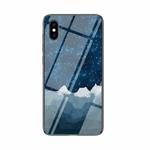Starry Sky Painted Tempered Glass TPU Shockproof Protective Case For iPhone XS / X(Star Chess Rob)