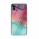 Starry Sky Painted Tempered Glass TPU Shockproof Protective Case For iPhone XS Max(Colorful Starry Sky)