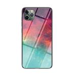 Starry Sky Painted Tempered Glass TPU Shockproof Protective Case For iPhone 12 Pro Max(Colorful Starry Sky)