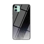 Starry Sky Painted Tempered Glass TPU Shockproof Protective Case For iPhone 12 mini(Starry Sky Crescent)