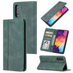 For Samsung Galaxy A50 / A30s / A50s Skin Feel Pressure Line Magnetic Horizontal Flip Leather Case with Holder & Card Slot & Wallet & Photo Frame(Green)