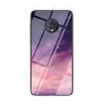 For Motorola Moto G6 Plus Starry Sky Painted Tempered Glass TPU Shockproof Protective Case(Fantasy Starry Sky)