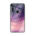 For Motorola Moto G8 Play Starry Sky Painted Tempered Glass TPU Shockproof Protective Case(Fantasy Starry Sky)