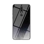 For Nokia 3.1 Plus Starry Sky Painted Tempered Glass TPU Shockproof Protective Case(Starry Sky Crescent)