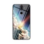 For Nokia 8 Sirocco Starry Sky Painted Tempered Glass TPU Shockproof Protective Case(Bright Starry Sky)