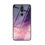 For Nokia 8.1 / 7.1 Plus / X7 Starry Sky Painted Tempered Glass TPU Shockproof Protective Case(Fantasy Starry Sky)