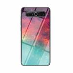 For Meizu 17 Starry Sky Painted Tempered Glass TPU Shockproof Protective Case(Colorful Starry Sky)