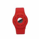 Anti-scratch Shockproof Silicone Bracelet Strap Protective Cover Case For AirTag(Red)