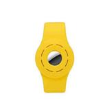 Anti-scratch Shockproof Silicone Bracelet Strap Protective Cover Case For AirTag(Yellow)